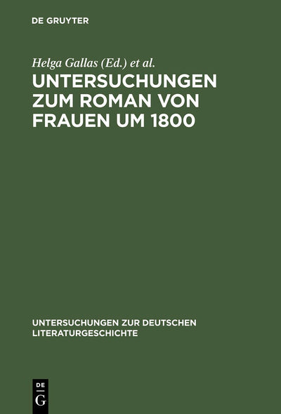 Cover image for Untersuchungen zum Roman von Frauen um 1800, isbn: 9783484320550