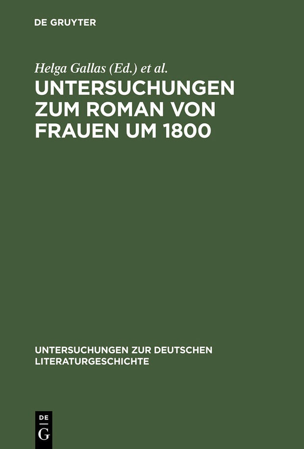 Cover image for Untersuchungen zum Roman von Frauen um 1800, isbn: 9783484320550