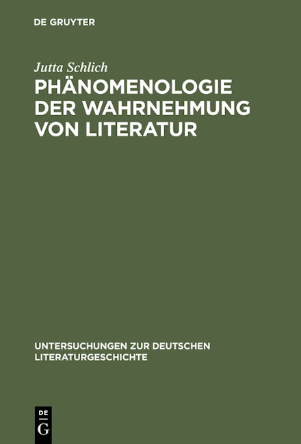 Phänomenologie der Wahrnehmung von Literatur
