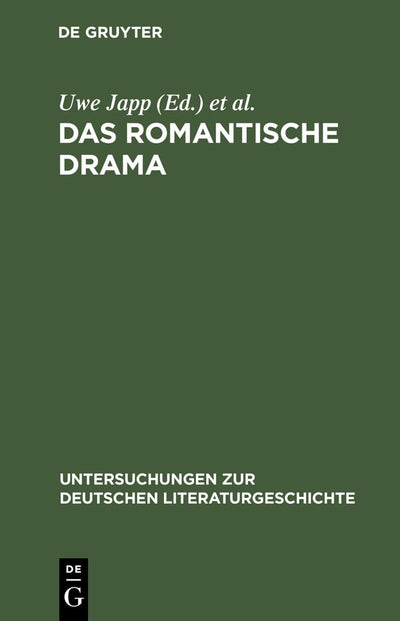 Cover image for Das romantische Drama, isbn: 9783484321038