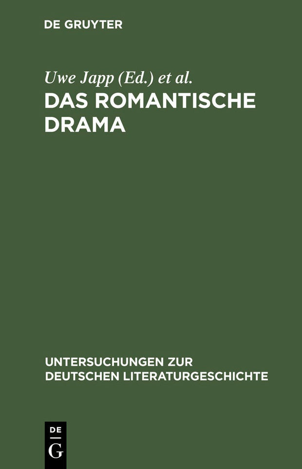 Cover image for Das romantische Drama, isbn: 9783484321038