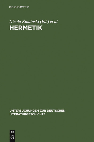 Cover image for Hermetik, isbn: 9783484321137