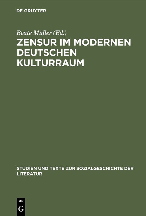 Cover image for Zensur im modernen deutschen Kulturraum, isbn: 9783484350946