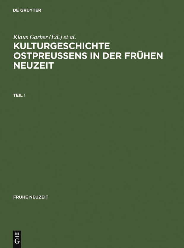 Cover image for Kulturgeschichte Ostpreussens in der Frühen Neuzeit, isbn: 9783484365568