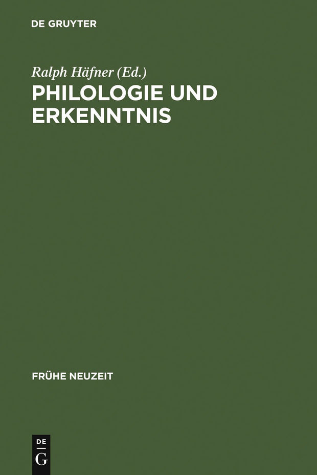 Cover image for Philologie und Erkenntnis, isbn: 9783484365612