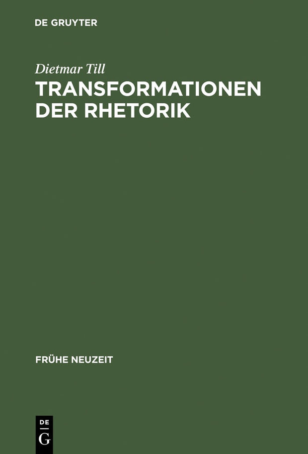 Cover image for Transformationen der Rhetorik, isbn: 9783484365919