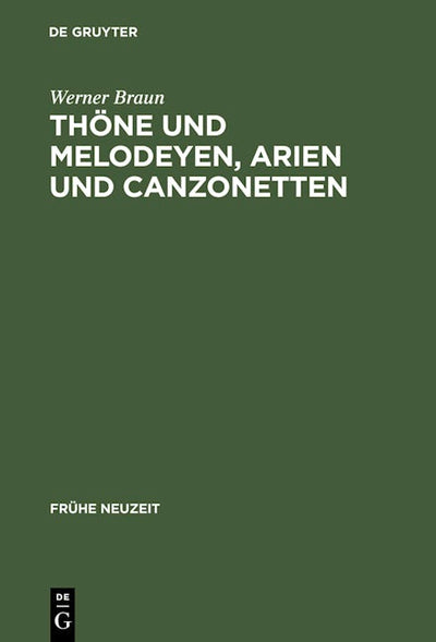 Thöne und Melodeyen, Arien und Canzonetten