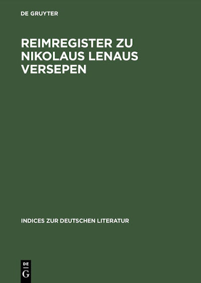 Reimregister zu Nikolaus Lenaus Versepen
