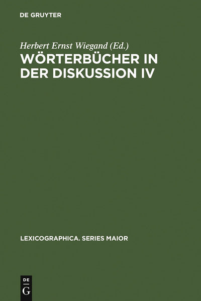 Cover image for Wörterbücher in der Diskussion IV, isbn: 9783484391000