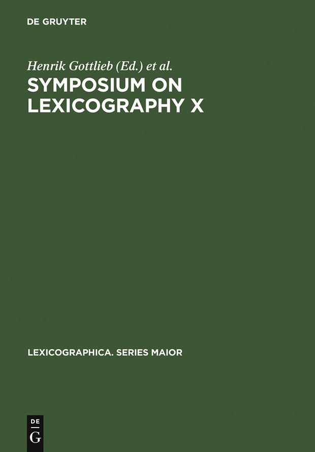 Cover image for Symposium on Lexicography X, isbn: 9783484391093