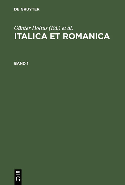 Cover image for Italica et Romanica, isbn: 9783484502024