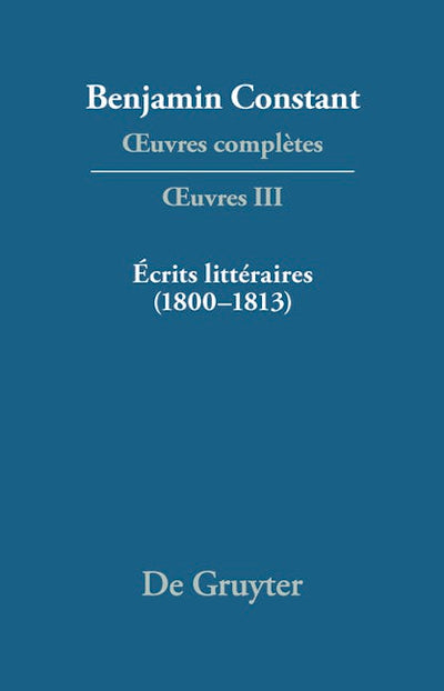 Écrits littéraires (1800–1813)