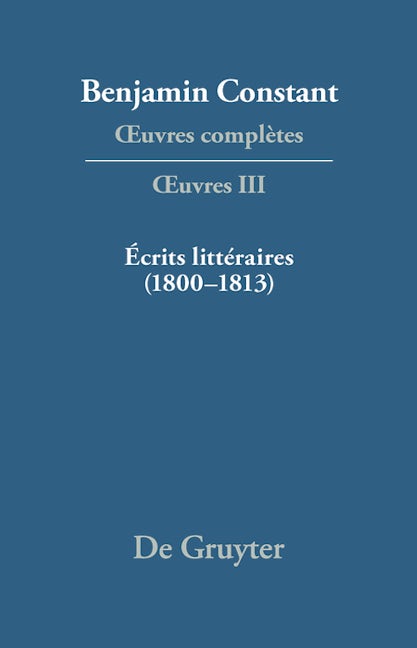 Écrits littéraires (1800–1813)