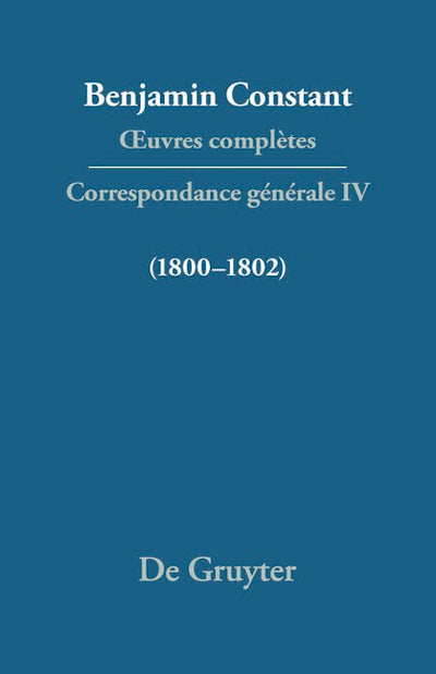 Correspondance 1800–1802