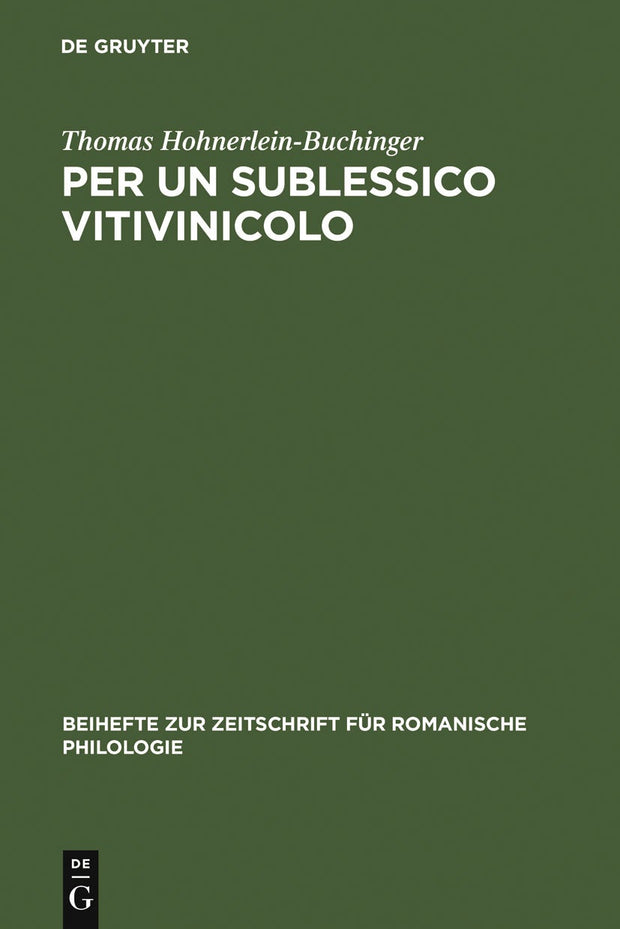Cover image for Per un sublessico vitivinicolo, isbn: 9783484522749