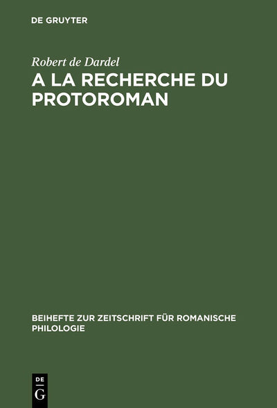 Cover image for A la recherche du protoroman, isbn: 9783484522756