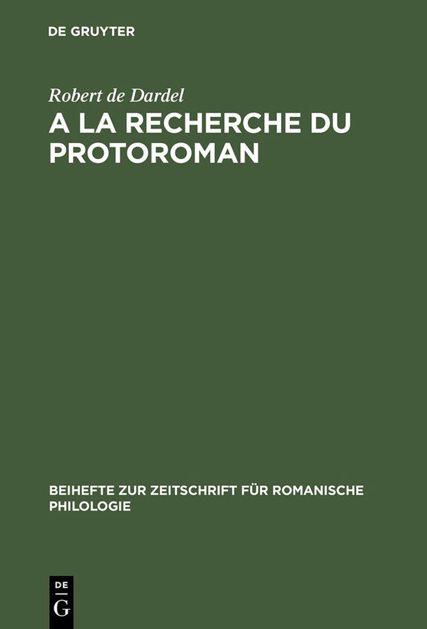 Cover image for A la recherche du protoroman, isbn: 9783484522756