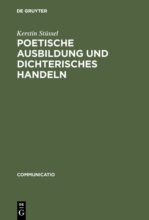 Cover image for Poetische Ausbildung und dichterisches Handeln, isbn: 9783484630062