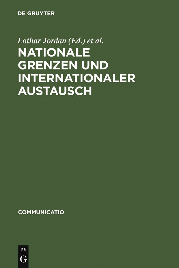 Cover image for Nationale Grenzen und internationaler Austausch, isbn: 9783484630109
