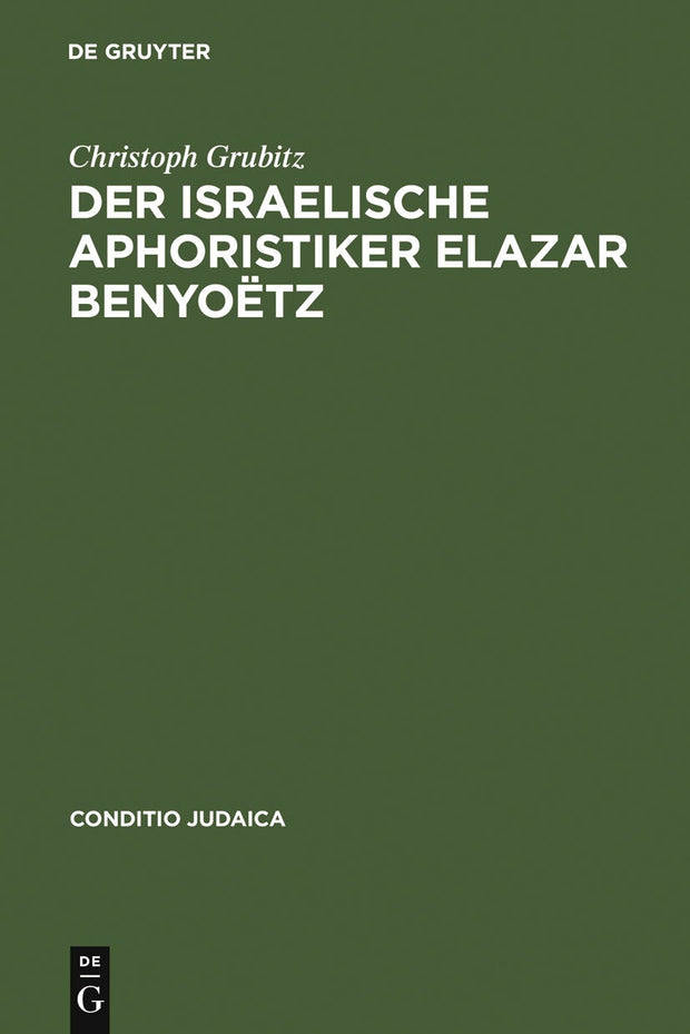 Cover image for Der israelische Aphoristiker Elazar Benyoëtz, isbn: 9783484651081