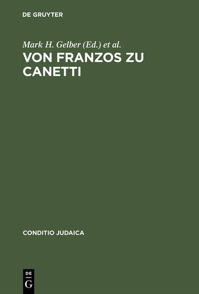 Cover image for Von Franzos zu Canetti, isbn: 9783484651142