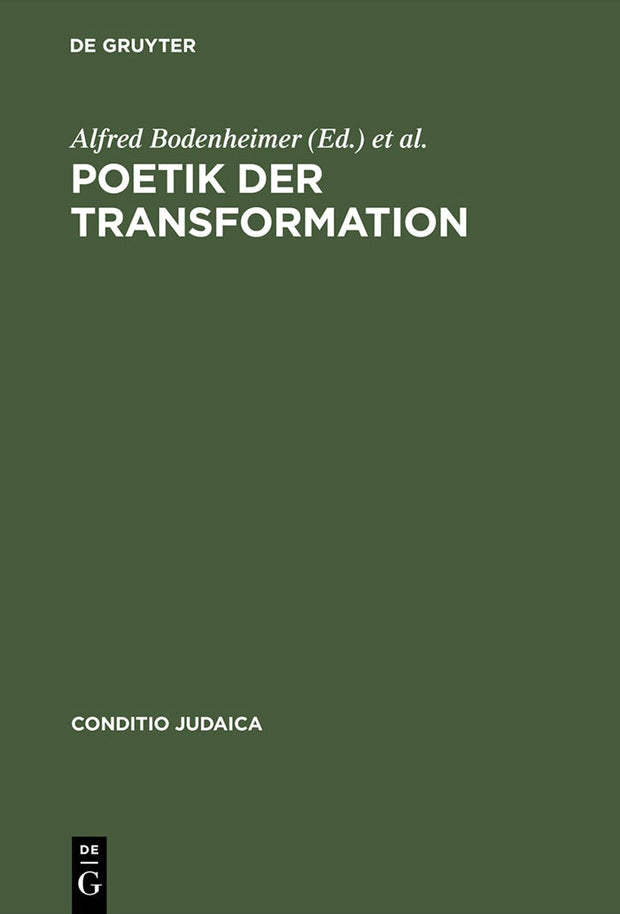 Cover image for Poetik der Transformation, isbn: 9783484651289