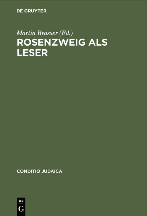 Cover image for Rosenzweig als Leser, isbn: 9783484651449