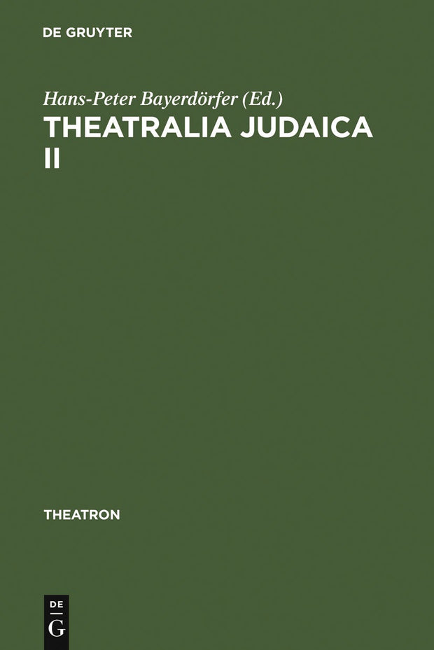 Cover image for Theatralia Judaica II, isbn: 9783484660175