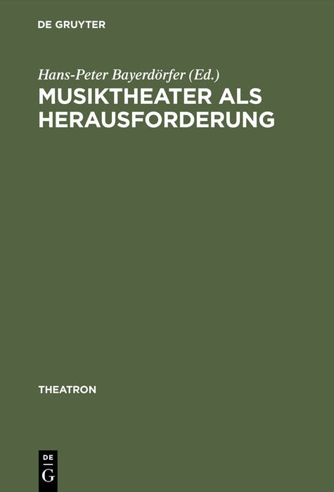 Cover image for Musiktheater als Herausforderung, isbn: 9783484660298