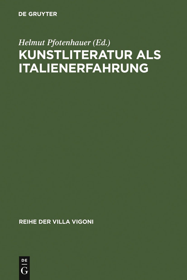 Cover image for Kunstliteratur als Italienerfahrung, isbn: 9783484670051