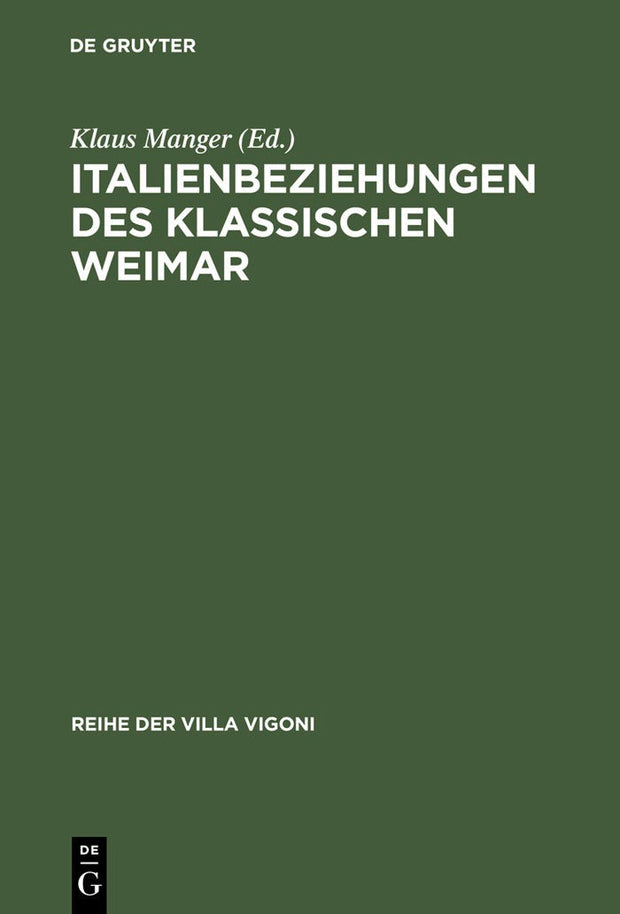 Cover image for Italienbeziehungen des klassischen Weimar, isbn: 9783484670112