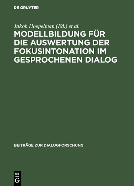 Modellbildung für die Auswertung der Fokusintonation im gesprochenen Dialog