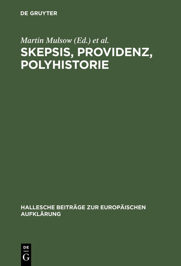 Cover image for Skepsis, Providenz, Polyhistorie, isbn: 9783484810075