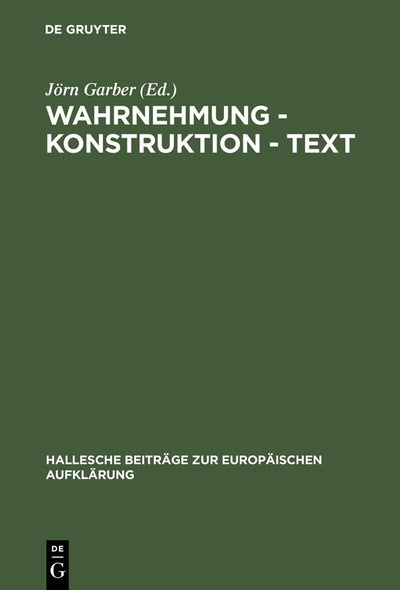 Cover image for Wahrnehmung - Konstruktion - Text, isbn: 9783484810129