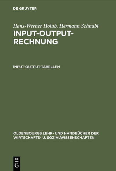 Cover image for Input-Output-Rechnung: Input-Output-Tabellen, isbn: 9783486221275