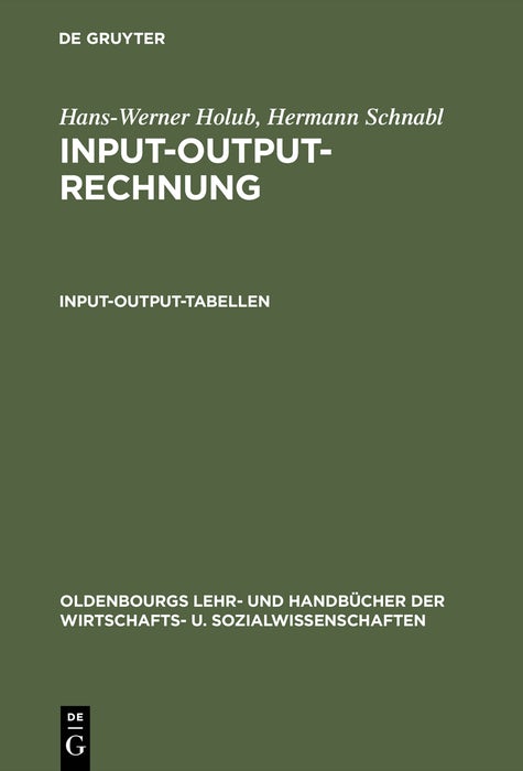 Cover image for Input-Output-Rechnung: Input-Output-Tabellen, isbn: 9783486221275