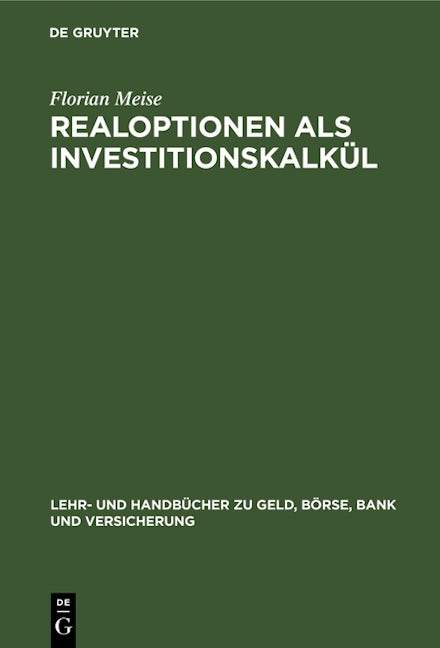 Book cover image for Realoptionen als Investitionskalkül ISBN: 9783486245141