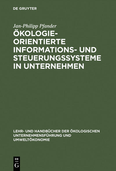 Cover image for Ökologieorientierte Informations- und Steuerungssysteme in Unternehmen, isbn: 9783486247220