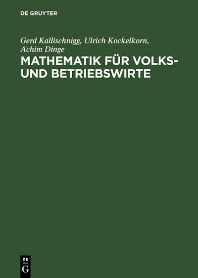 Mathematik für Volks- und Betriebswirte