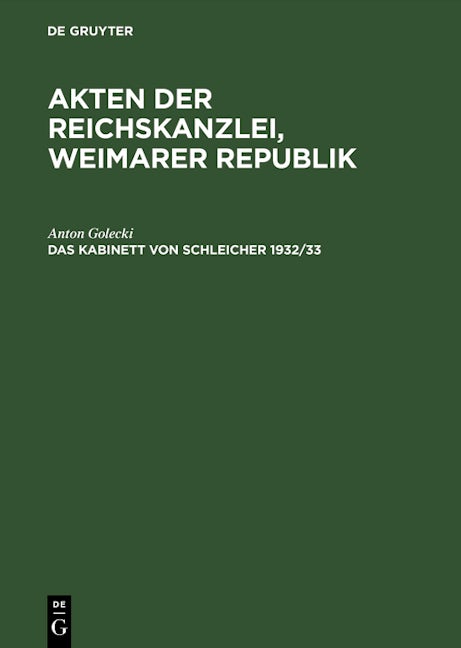 Das Kabinett von Schleicher 1932/33