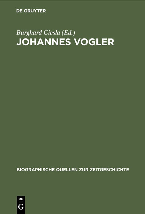 Cover image for Johannes Vogler, isbn: 9783486559354