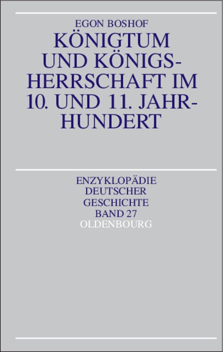Cover image for Königtum und Königsherrschaft im 10. und 11. Jahrhundert, isbn: 9783486563108