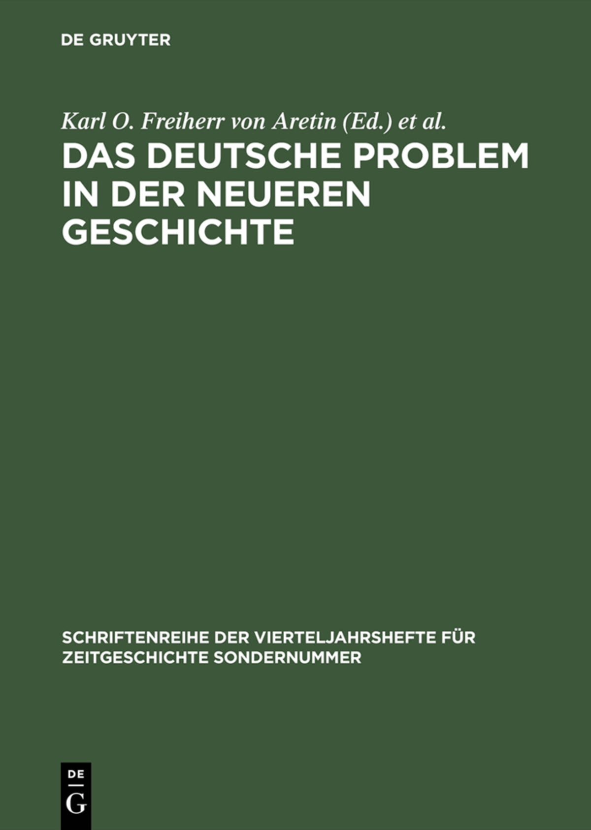 Cover image for Das deutsche Problem in der neueren Geschichte ISBN 9783486645019