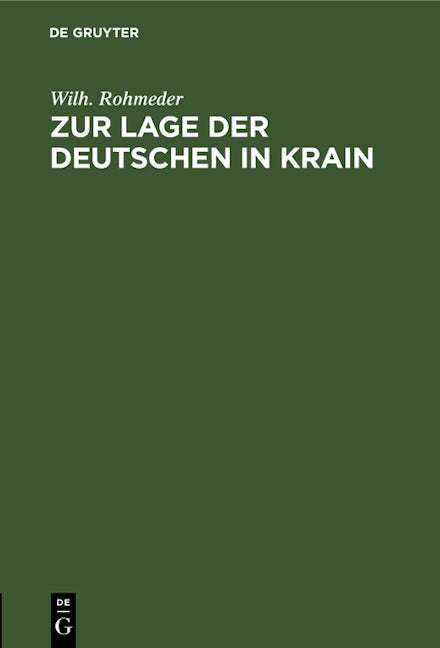 Zur Lage der Deutschen in Krain