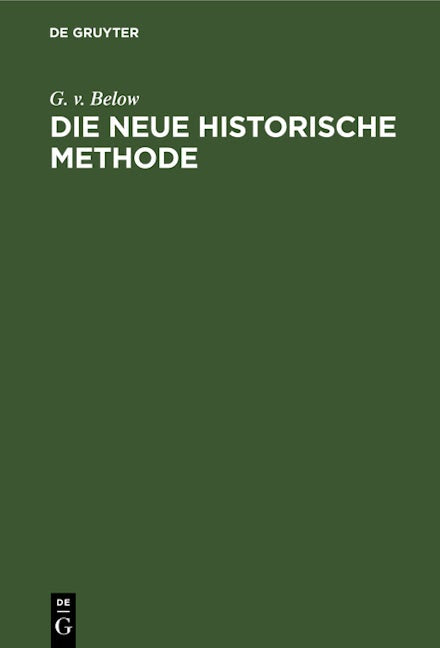 Die neue historische Methode