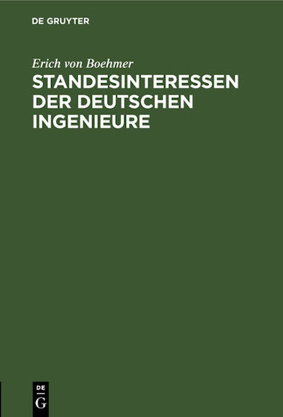 Standesinteressen der deutschen Ingenieure
