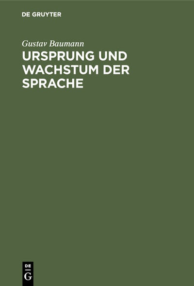 Ursprung und Wachstum der Sprache