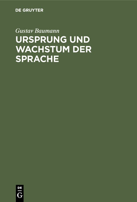 Ursprung und Wachstum der Sprache