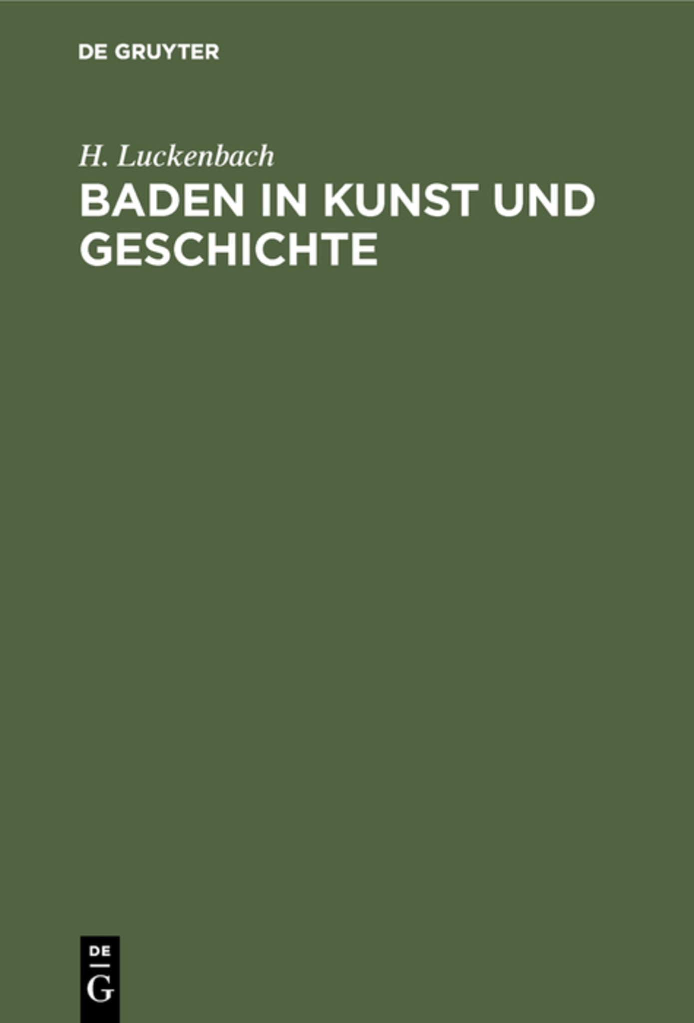 Cover image for Baden in Kunst und Geschichte ISBN 9783486742961