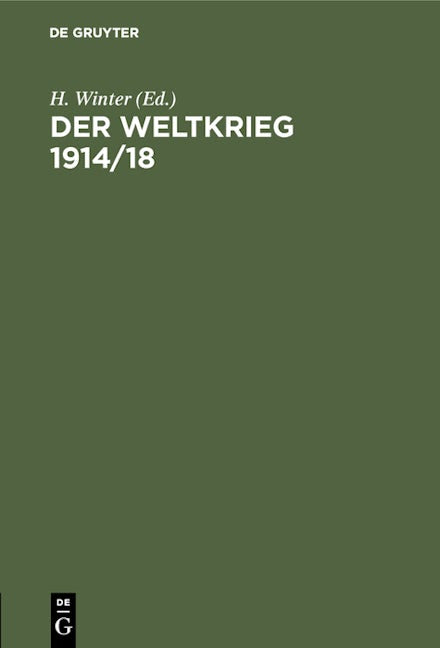 Der Weltkrieg 1914/18